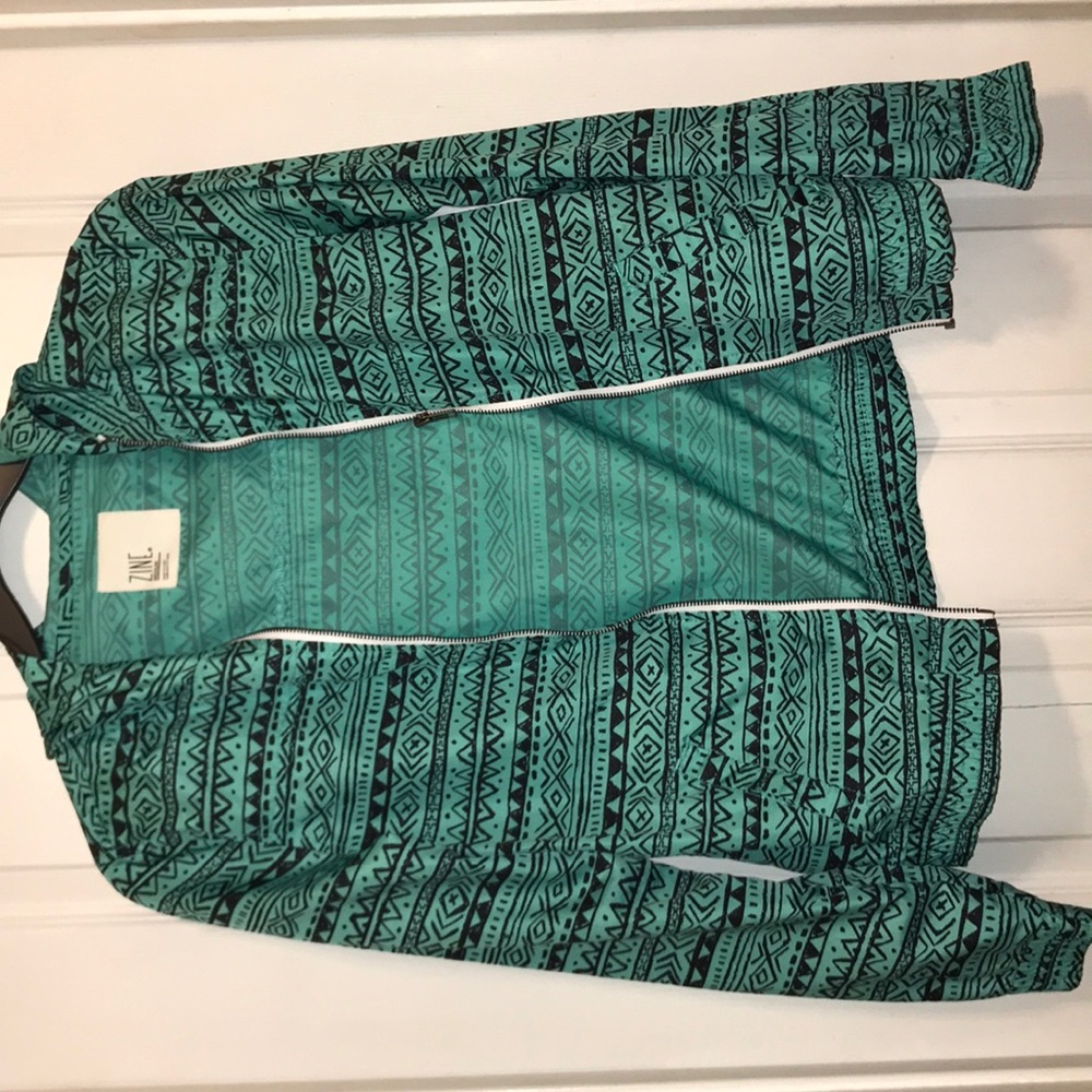 Tribal print windbreaker